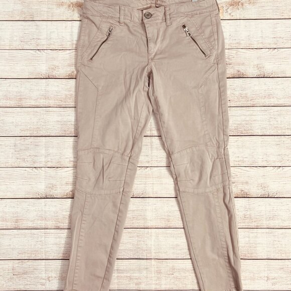 American Eagle Outfitters Jegging Ankle Size 8 Khaki Tan Zipper‎ Pocket Skinny - Picture 13 of 13